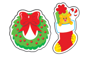 Picture of Christmas cheer evergreen mixed  shape stinky stickers