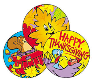 Picture of Stinky stickers thanksgiving 60/pk  time acid-free pumpkin