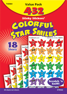 Picture of Stinky stickers smiley stars 432/pk  variety acid-free pk