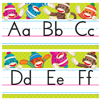 Picture of Sock monkeys alphabet lines