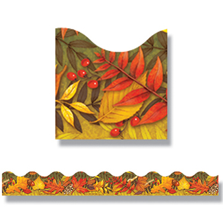 Picture of Leaves of autumn trimmers scalloped  edge 12/pk 2.25 x 39 total