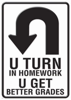 Picture of U turn in homework lp large posters