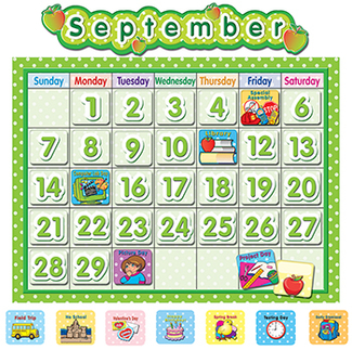 Picture of Polka dot school calendar bb  board