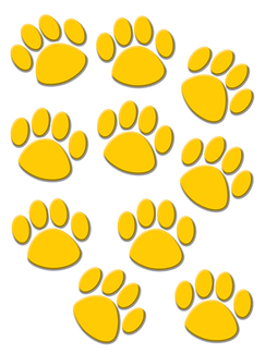 Picture of Gold paw prints accents