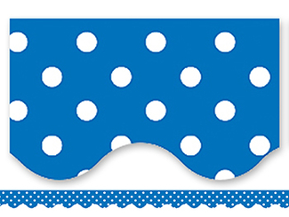 Picture of Blue mini polka dots border trim