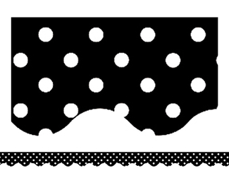 Picture of Black mini polka dots border trim