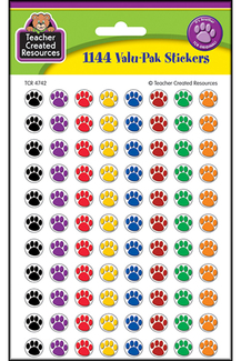 Picture of Colorful paw prints mini stickers  value pack