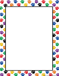 Picture of Colorful paw prints computer paper