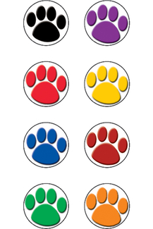 Picture of Colorful paw prints mini stickers