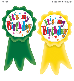 Picture of Birthday ribbons wear em badges