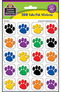 Picture of Colorful paw print stickers value  pack