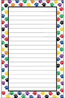 Picture of Colorful paw prints notepad