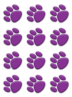 Picture of Purple paw prints mini accents