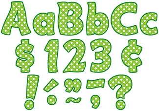 Picture of Lime polka dots funtastic font 4in  letters combo pack