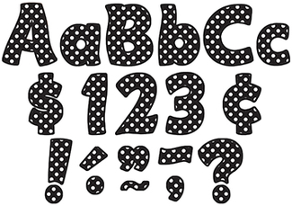 Picture of Black polka dots funtastic font 4in  letters combo pack