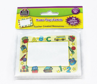 Picture of School tools 2 name tags labels