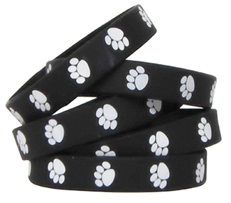 Picture of Black w white paw prints wristbands