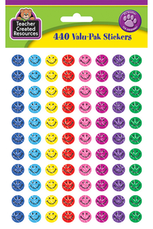 Picture of Mini happy faces sparkle stickers  valu-pak