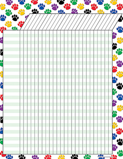 Picture of Colorful paw prints incentive chart  17 x 22