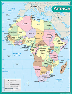 Picture of Africa map chart 17x22