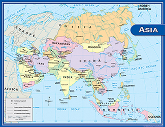 Picture of Asia map chart 17x22