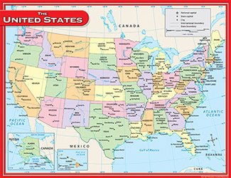 Picture of Us map chart 17x22