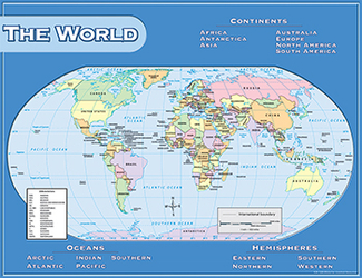 Picture of World map chart 17x22
