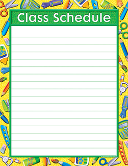 Picture of Tools for school class schedule  chart