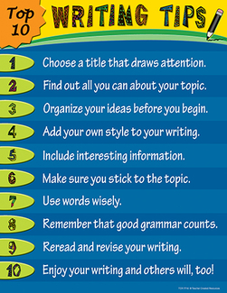 Picture of Top 10 writing tips chart