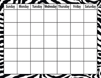 Picture of Zebra calendar chart