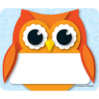 Picture of Colorful owl name tags