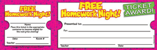 Picture of Free homework night ticket awards