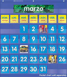 Picture of Spanish monthly calendar pocket  chart add ons
