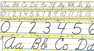 Picture of Standard cursive alphabet and  numbers 0-30
