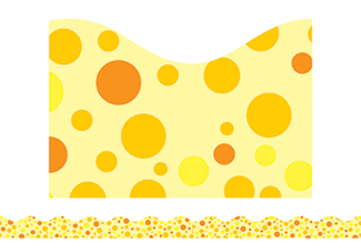 Picture of Yellow polka dots scalloped trimmer