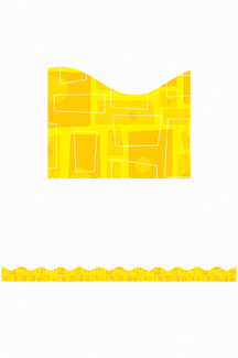 Picture of Yellow graphic pattern scalloped  trimmer gr pk-5