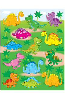 Picture of Dinosaurs shape stickers 78pk