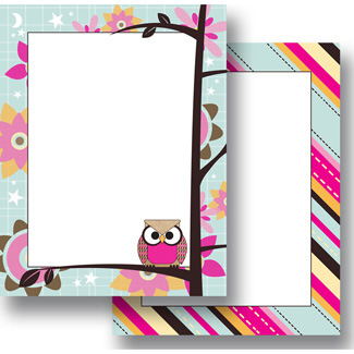 Picture of Paper bag owls stitch stripes  computer paper twin pack