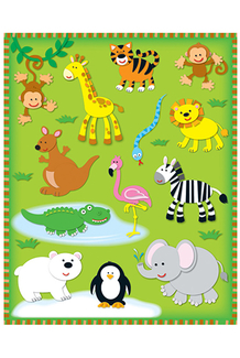 Picture of Zoo shape stickers 78pk