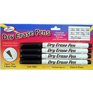 Picture of Dry erase pens fine point black 4pk