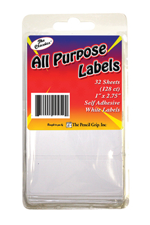 Picture of White all purpose 1 x 2.75 labels  128 ct clamshell