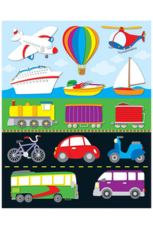 Picture of Transportation shape stickers 84pk