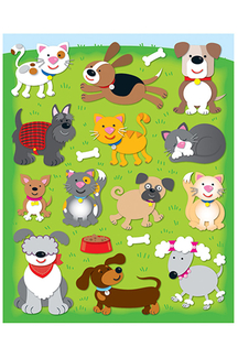 Picture of Dogs & cats shape stickers 78pk