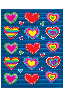 Picture of Hearts shape stickers 90pk