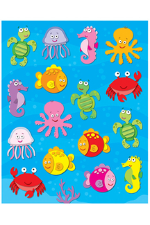 Picture of Sea life shape stickers 96pk