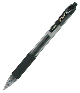 Picture of Sarasa 1.0mm black gel retractable  roller ball ink pen