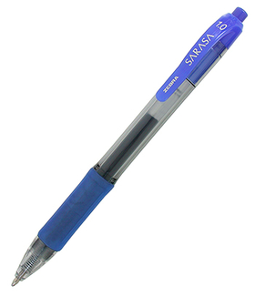 Picture of Sarasa 1.0mm blue gel retractable  roller ball ink pen