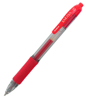 Picture of Sarasa 1.0mm red gel retractable  roller ball ink pen