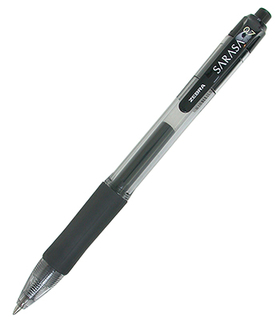 Picture of Sarasa 0.7mm black gel retractable  roller ball ink pen