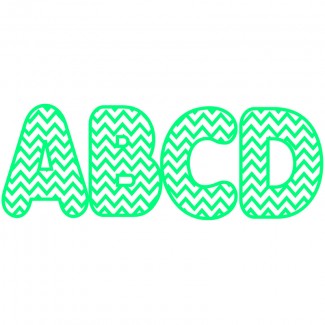 Picture of Turquoise chevron 2-3/4 in designer  magnetic letters